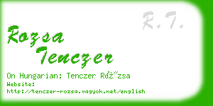 rozsa tenczer business card